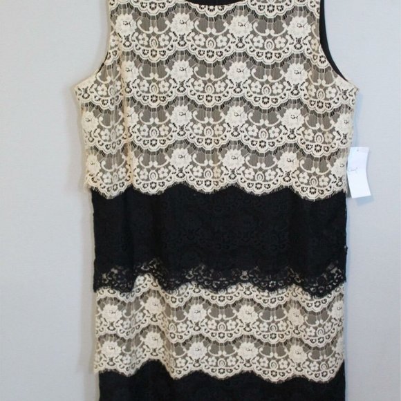 Jessica Simpson Layered Lace Sheath Dress H10835 - Picture 2 of 10